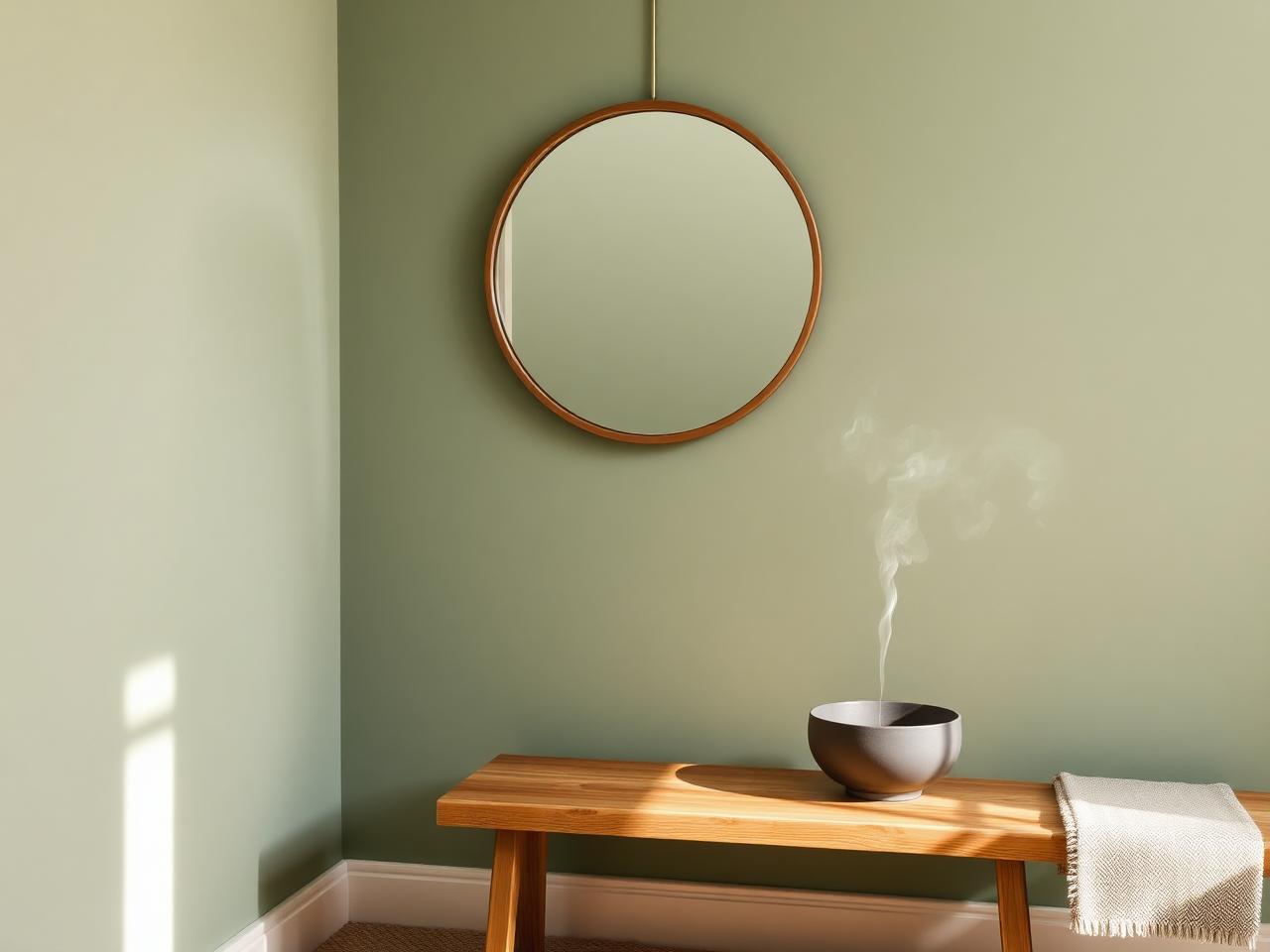Canto interior sereno desenhado com equilíbrio Feng Shui
