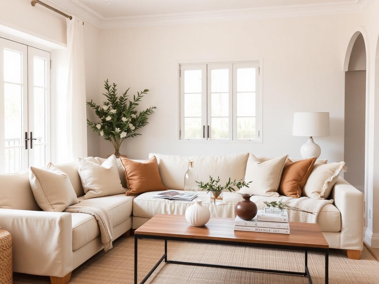 Sala preparada com home staging para venda